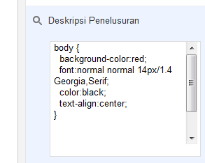 Formulir Meta Deskripsi Sebagai Penyimpan Data CSS