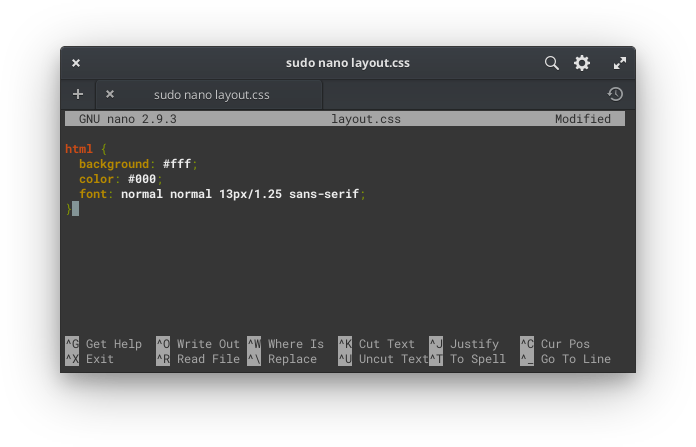 taufik@linux:~/Git/blog$ sudo nano layout.css