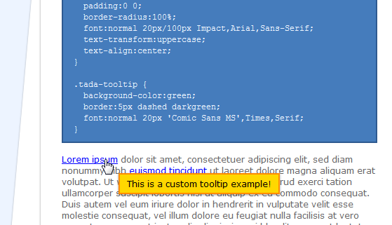 MyTooltip jQuery Plugin