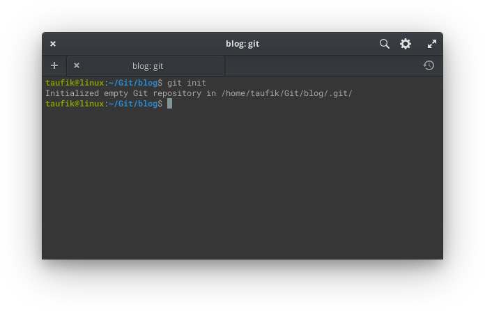 taufik@linux:~/Git/blog$ git init
