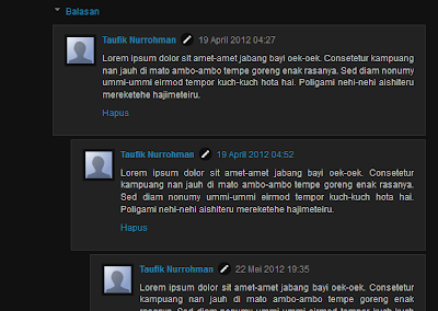 Blogger thread commenting system