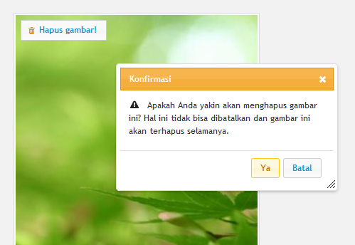 Modal Konfirmasi jQuery UI Dialog