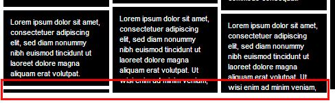 Item terpotong pada akhir kolom pada tempat yang salah.