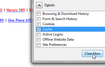 Menghapus Cache