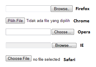 Different File Input Appearance in Different Browsers