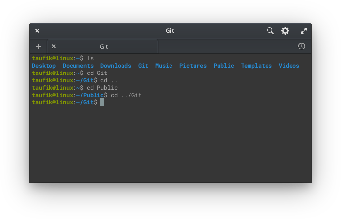 taufik@linux:~$ cd Git