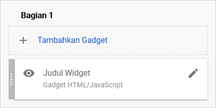 Bagian dalam widget Blogger.