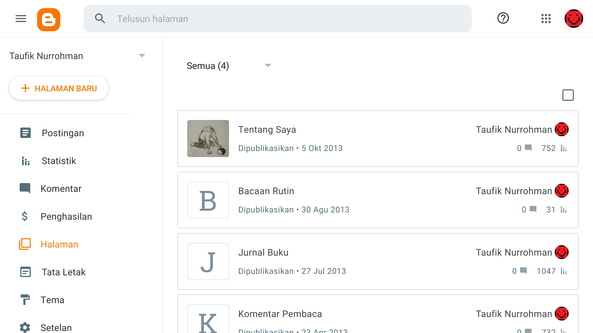 Dasbor Blogger