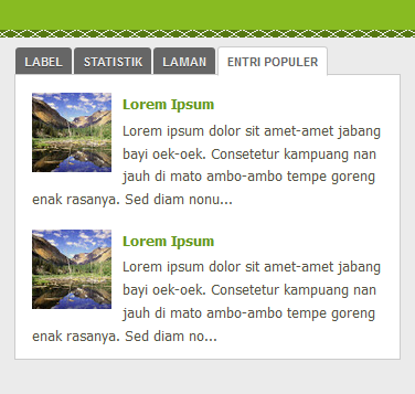 Tabulasi Widget Otomatis Blogger